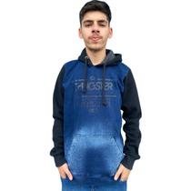 Blusa De Frio Moletom Masculina Fechada Gangster Jeans Top Blusa De Frio Moletom Masculina Fechada Gangster Jeans Top