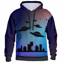 Blusa de Frio Moletom Masculino Feminino Alien 3D HD ET Com Capuz Flanelada Confortável