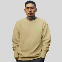 Blusa De Frio Moletom Masculino Sem Capuz Careca Flanelado Algodão Coroa Verde