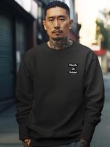 Blusa De Frio Moletom Masculino Sem Capuz Careca Flanelado Algodão Premium Gola Redonda Pega Visão