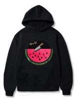 Blusa De Frio Moletom Melância Meow Gatinho Gato Fofo