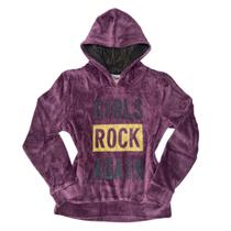 Blusa De Frio Moletom Menina Veludo Estilosa Fechada Capuz