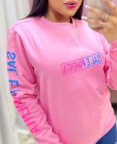 Blusa de frio moletom rosa Blusa de frio moletom rosa