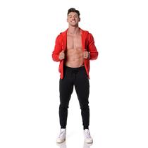 Blusa de Frio Moletom Zíper Masculino Vermelho