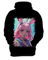 Blusa de Frio Páscoa Coelhinha Traços Vaporwave 1 Blusa de Frio Páscoa Coelhinha Traços Vaporwave 1