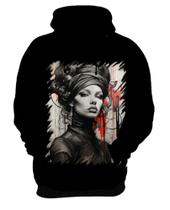 Blusa de Frio Pintura a Carvão Mulher Arte Esfumaçada 6