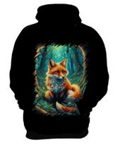 Blusa de Frio Raposa na Floresta Fofa Desenhada 4