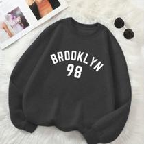 Blusa de Frio Unissex Feminino Masculino Estamp Brooklyn 98 Modinha Gringa Look Estação Frio Blusa de Frio Unissex Feminino Masculino Estamp Brooklyn 98 Modinha Gringa Look Estação Frio