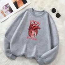 Blusa de Frio Unissex GOLA CARECA Estamp O Meu Coração Deseja Te Encontrar Devoção Look Cristão Fé