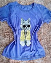 Blusa De Gatinho Feminina Nega Rio - LILAS