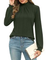 Blusa de gola alta Micoson Green para mulheres, suéter leve S Blusa de gola alta Micoson Green para mulheres, suéter leve S