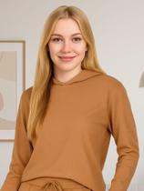 Blusa de Inverno Manga Longa Casaco Canelado Feminino Comfy - c6 ESTHER