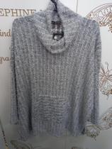 Blusa de inverno na cor cinza toque macio Blusa de inverno na cor cinza toque macio