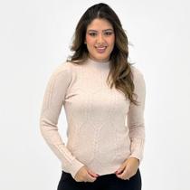 Blusa de Lã Dyordhana Gola Alta Texturizada Feminina Blusa de Lã Dyordhana Gola Alta Texturizada Feminina