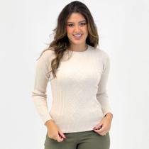 Blusa de Lã Dyordhana Gola Redonda Texturizada Feminina Blusa de Lã Dyordhana Gola Redonda Texturizada Feminina