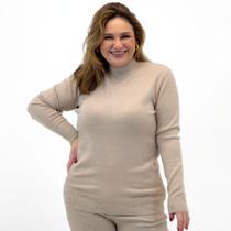 Blusa de Lã Dyordhana Plus Size Gola Alta Feminina Blusa de Lã Dyordhana Plus Size Gola Alta Feminina