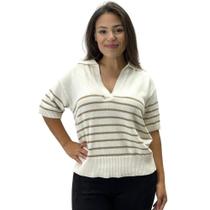 Blusa de Lã Hering Gola V Manga Curta