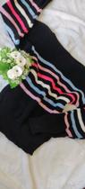 Blusa de Lã Preta com listra