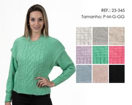 Blusa de lã trico curta modelo colete ref 23345