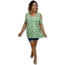 Blusa De Malha Ciganinha Viscolycra Plus Size -