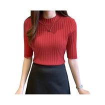 Blusa De Malha Feminina De Verão Com Manga Curta, Top Pullover Fashionável, Blusas Mujer 2024