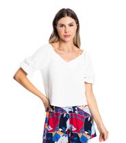 Blusa De Manga Bufante Feminina Rovitex Bege