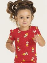 Blusa De Manga Curta Estampada Cativa Kids