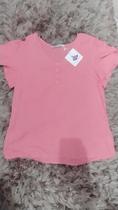 Blusa de manga curta rosa Blusa de manga curta rosa