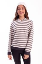 Blusa de Moletinho Listrada Juvenil Unissex