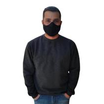 Blusa de moletom adulto e infantil básico gola careca