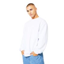 Blusa de Moletom Branco Masculino Gola Careca Flanelado Blusa de Moletom Branco Masculino Gola Careca Flanelado