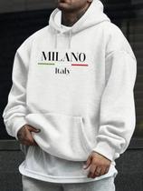 Blusa De Moletom Camiseta Frio Casual Estampada Milao Basica