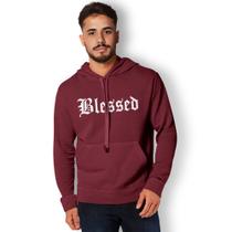 Blusa de moletom canguru Blessed Blusa de frio Mascilino e Feminino Com bolso e capuz