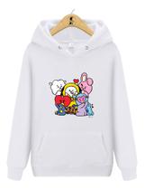 Blusa de Moletom Canguru BTS Mascotes BT21 Kpop III