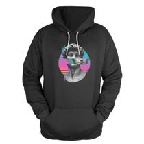 Blusa De Moletom Canguru Masculino Capuz Pega a Visao Estatua