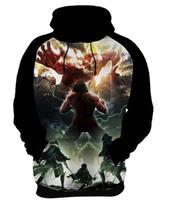 Blusa de Moletom Capuz Canguru Anime Attack on Titan 7_x000D_