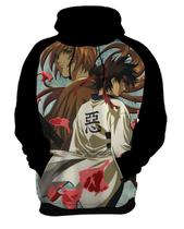 Blusa de Moletom Capuz Canguru Anime Ruroni Kenshin Samurai X 7_x000D_