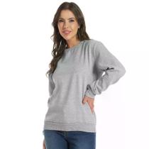 Blusa de Moletom Careca Feminino Básico Liso sem Capuz