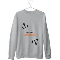 Blusa de Moletom Careca Personalizada Cor:Cinza MesclaTamanho:M