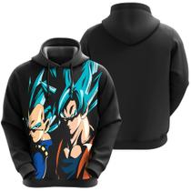 Blusa De Moletom Dragon Ball Goku E Vegeta Super Saiyajin Blue Anime Desenho