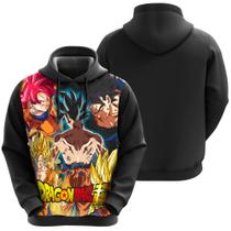 Blusa De Moletom Dragon Ball Goku Super Saiyajin Vários Anime Desenho