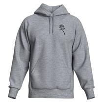 Blusa de Moletom Estampa Flor Agasalho Com Capuz e Bolsos