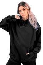 Blusa De Moletom Feminino Canguru Capuz Fechada Estampada Relaxado