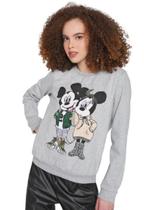 Blusa de Moletom Flanelada Fechada Cativa Disney Mickey & Minnie