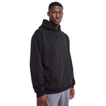 Blusa de Moletom Grosso Canguru Masculino Street Preto