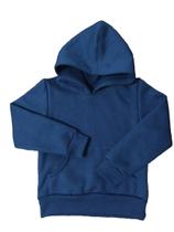 Blusa de moletom infantil com interior flanelado azul marinho 1 a 4 anos