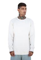 Blusa de Moletom Liso Branco Básico Careca