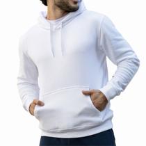 Blusa De Moletom Liso Canguru Masculino Capuz Bolso