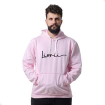 Blusa de Moletom Masculina Estampado Livrii Flanelado com Capuz e Bolso