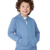 Blusa de Moletom Masculino Casaco Infantil Menino de Ziper Jaqueta com Bolsos e Capuz Blusa de Frio Inverno